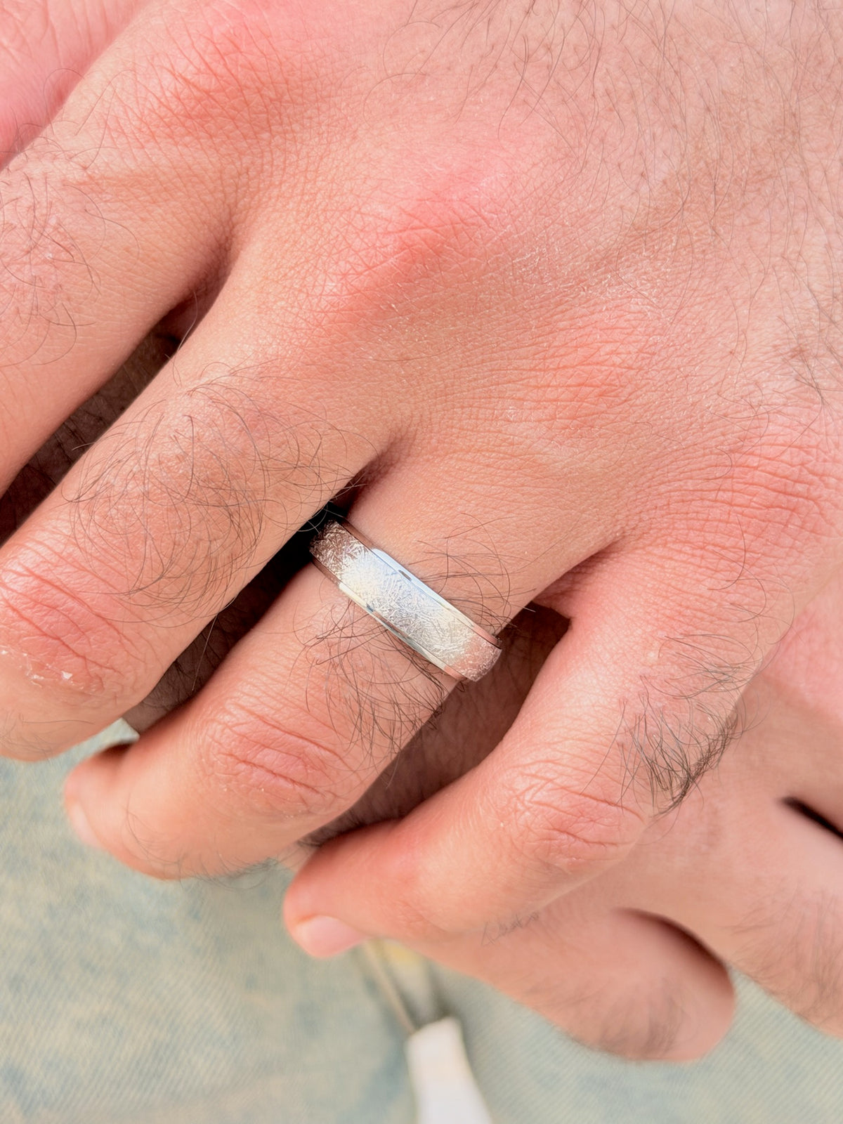 Strata Band -Engagement Ring in Sterling Silver 925s-6mm-