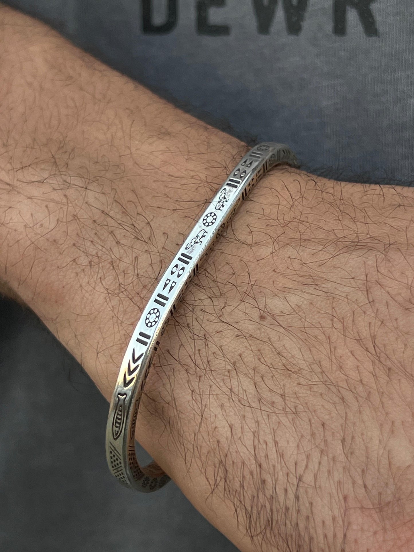 Handmade Nomad Bangle for Men's Sterling Silver 925s