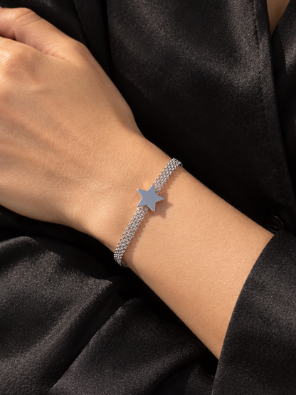 Sleek Star Mesh Bracelet -in Sterling Silver -925