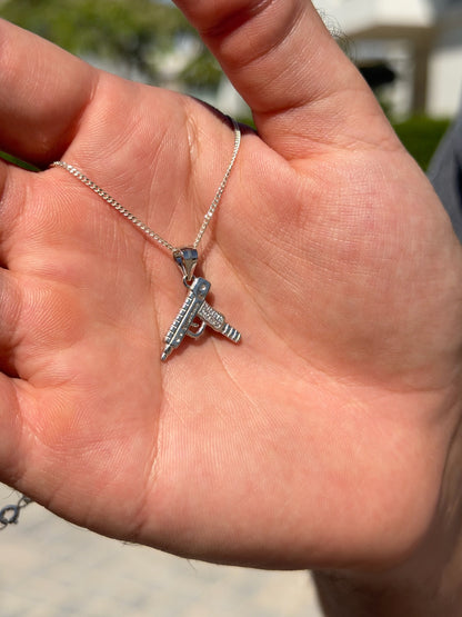 Micro Uzi Necklaces for Men's Sterling Silver 925s