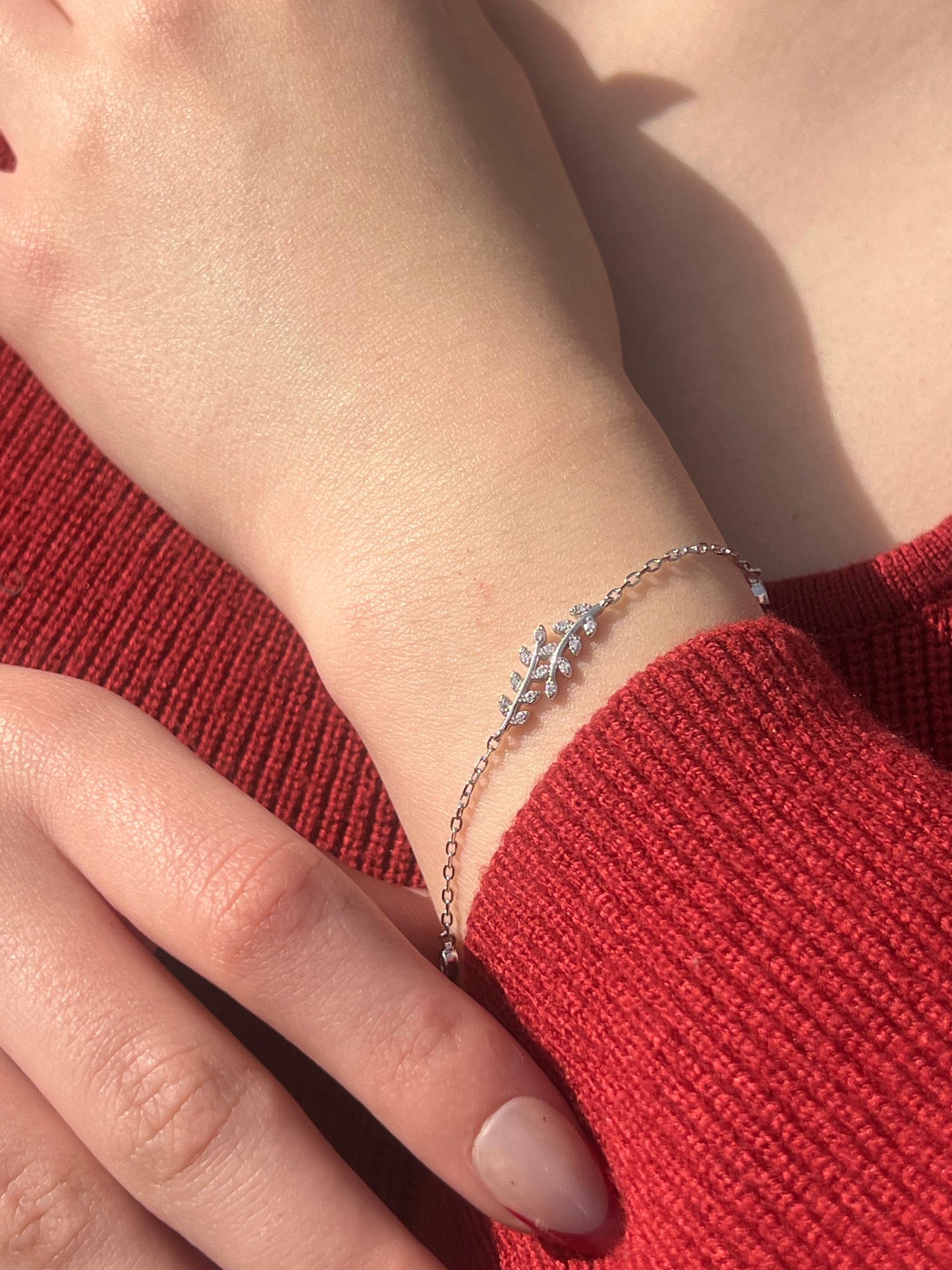 Olive Branch Bracelet -in Sterling Silver -925