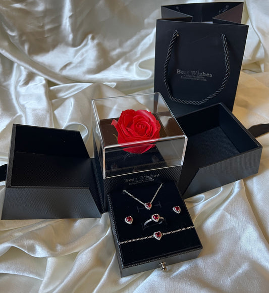 Black (Natural Flower) Drawer Box🖤🌹