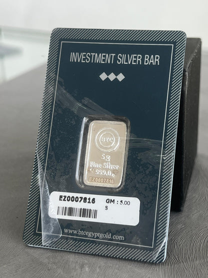 BTC 5g Fine Silver Coin 999 – Price Based on Spot Market