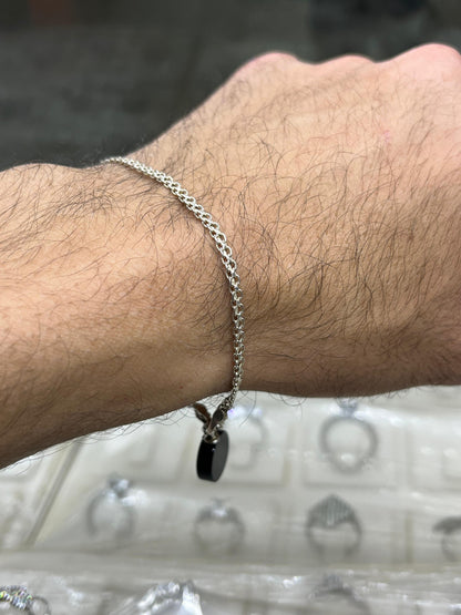 Bismark with onyx-S925 Sterling Silver Bracelet for men