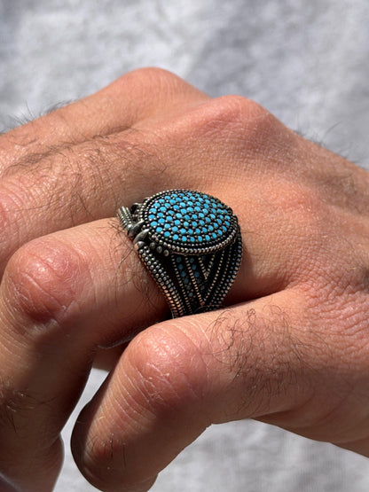 Turquoise Power Ring -for Men's Sterling Silver 925s