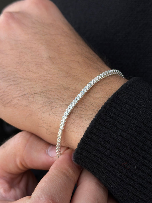 Arrow Bracelet for Men's Sterling Silver 925s(20.5cm-3mm)