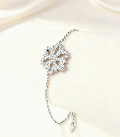 Large Ice Flake Zirconia Bracelet -in Sterling Silver -925