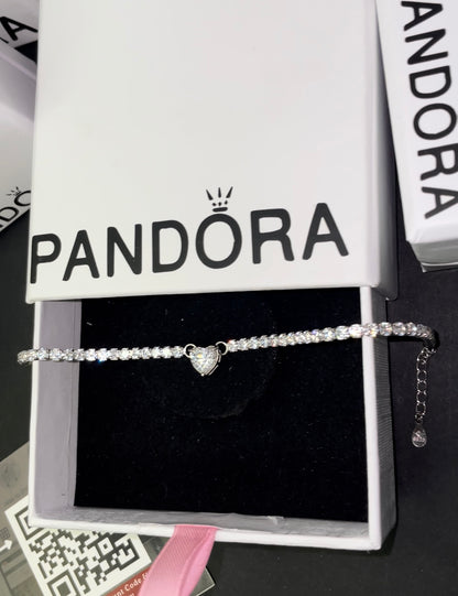 Sparkling Heart Tennis Bracelet ✨ – zoma silver