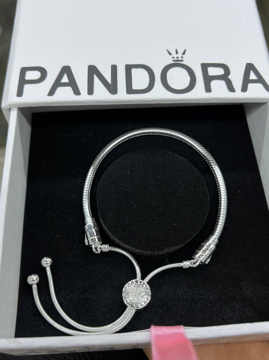 Pandora Moments circle Snake Chain Slider Bracelet