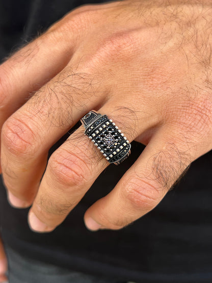 Guard Zirconia Ring -for Men's Sterling Silver 925s