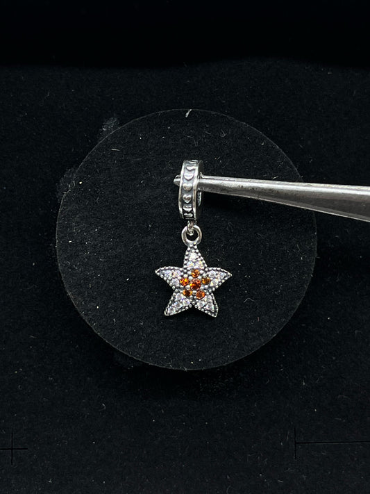amber accent Star Pave Charm
