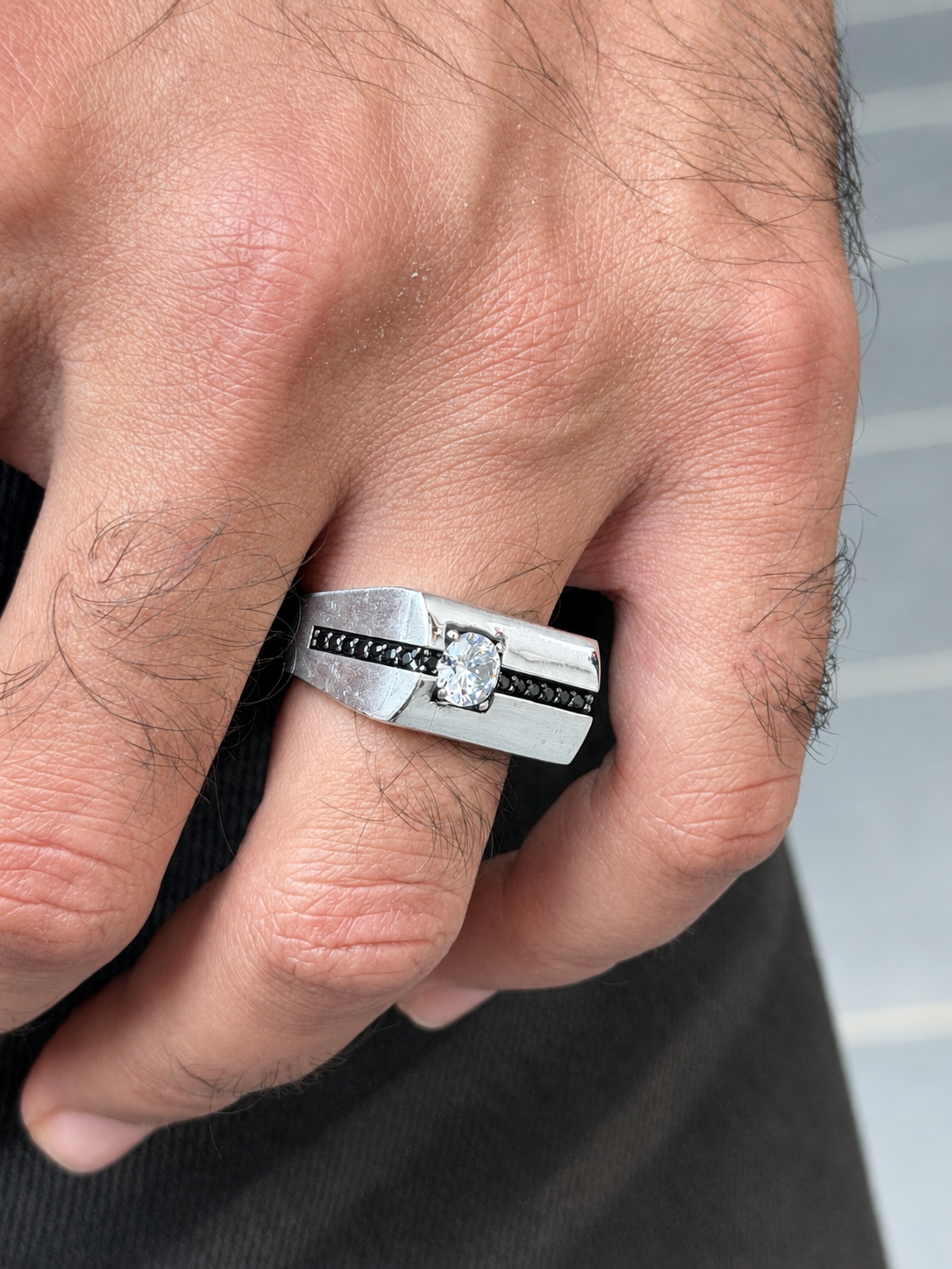 Monolith Spark Ring in Sterling Silver 925s