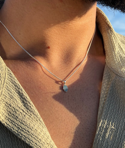 Turquoise Hamsa-Grommet Necklace Sterling Silver 925s