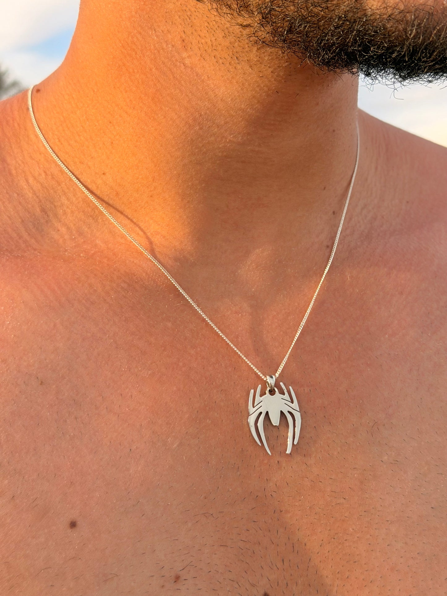 Spider Necklace for Men's Sterling Silver 925s
