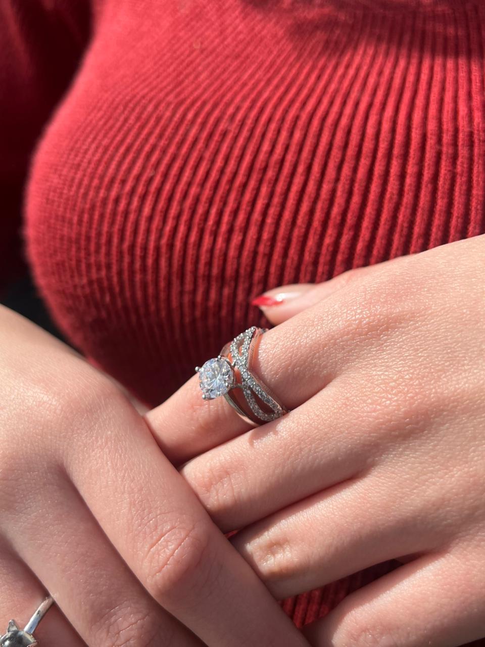 Double Ring -infinity✖️Center Piece in Sterling Silver -925
