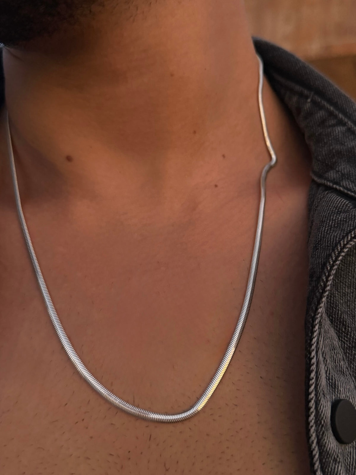 Viper Snake Necklaces for Men's Sterling Silver 925s-3.5mm-