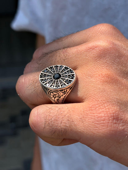 Mono Black Ring -for Men's Sterling Silver 925s