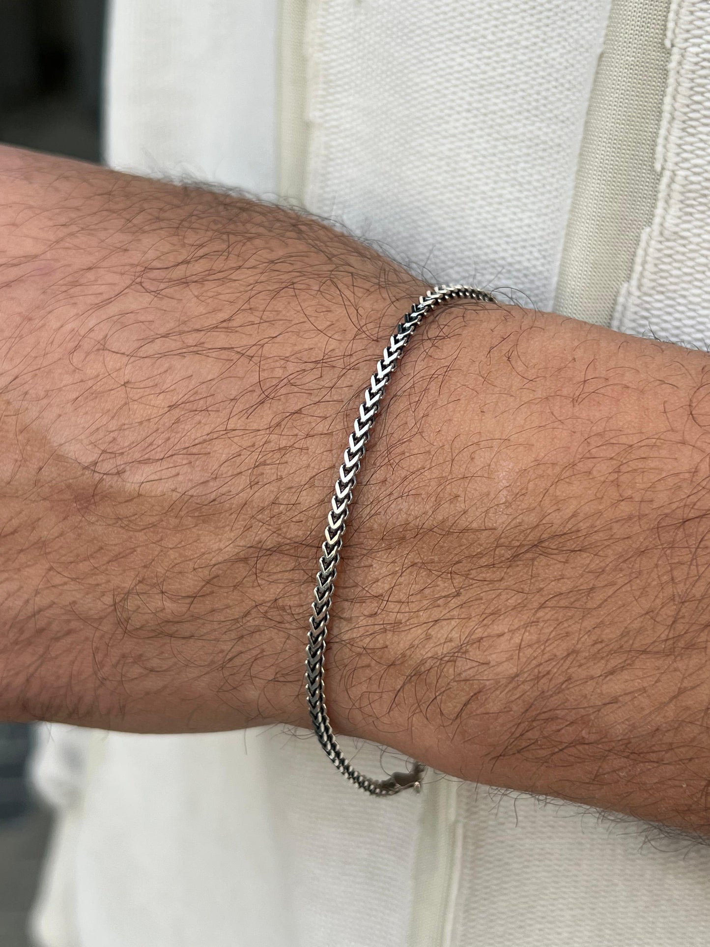 Medium V Flow-S925 Sterling Silver Bracelet for men-Approx 19.5 cm