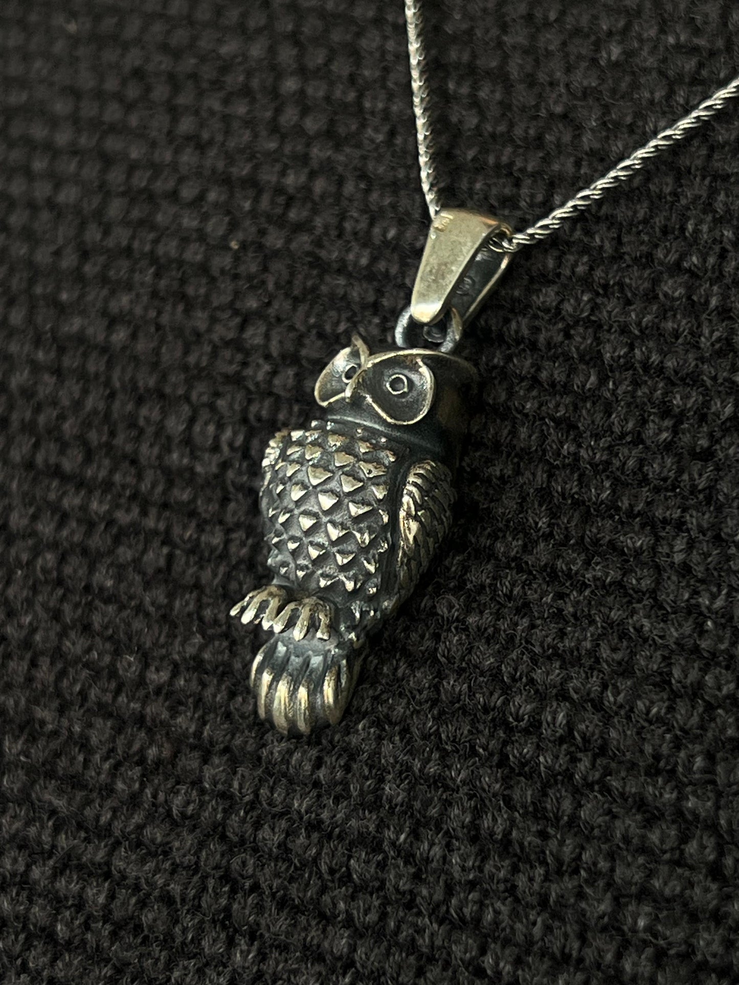 Owl Pendant – S925 Silver-3.5cm