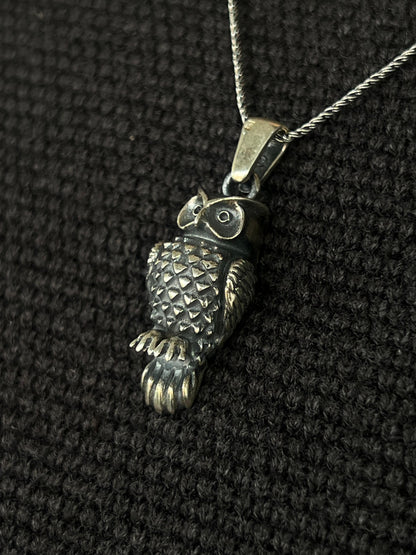 Owl Pendant – S925 Silver-3.5cm