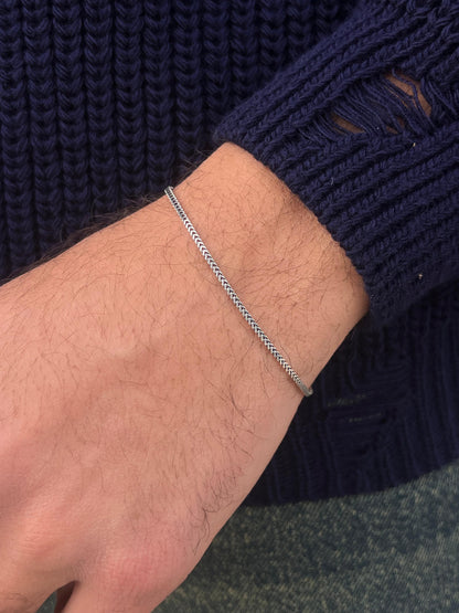 V Flow-S925 Sterling Silver Bracelet for men-Approx 18.5 cm