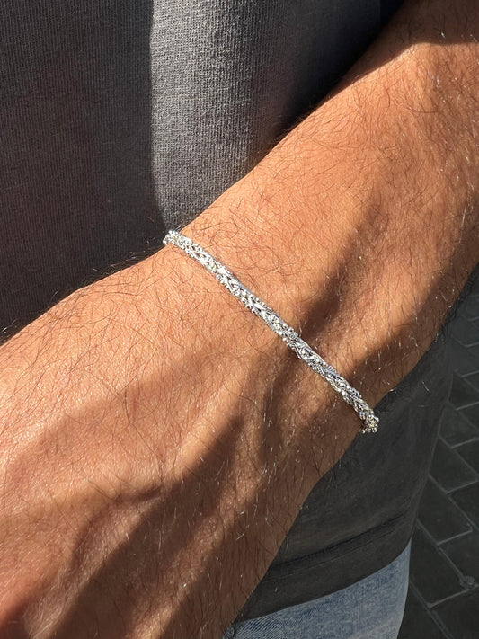 The Maze Bracelet for Men's Sterling Silver 925s-(18cm-4mm)