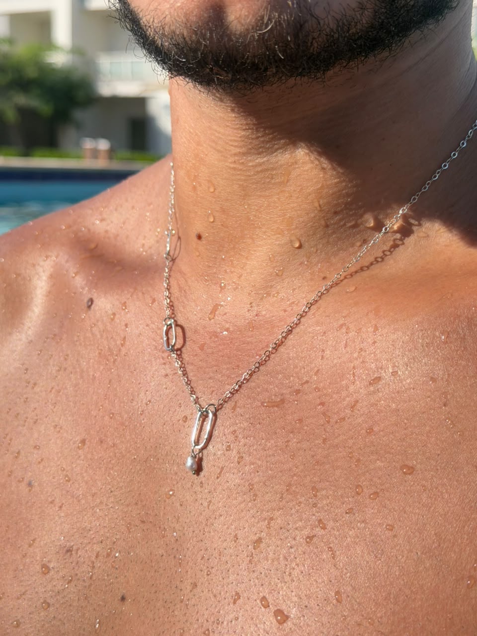Waves Paperclip Necklace in Sterling Silver 925s