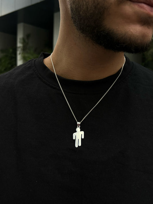 Minimal Human Figure Necklace for Men's Sterling Silver 925s