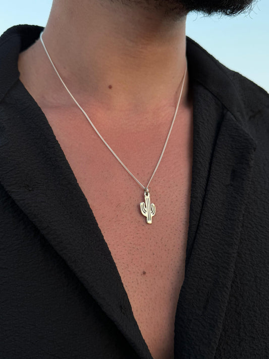 Cactus Necklace in Sterling Silver 925s
