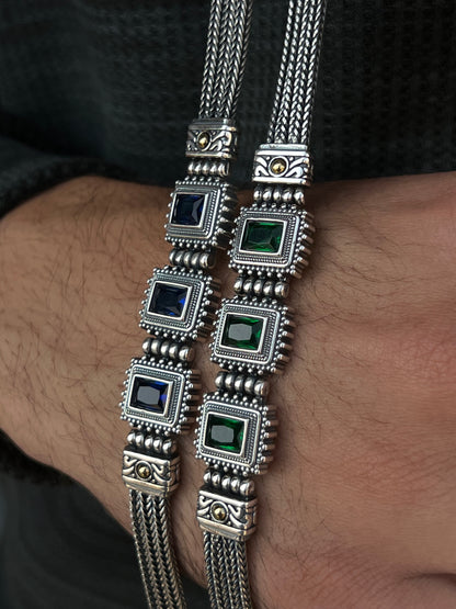 Phantom Trio Bracelet for Men's Sterling Silver 925s-(21cm-8mm)