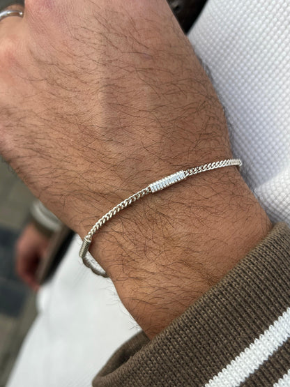 Classic Ribbed Bar Grommet-S925 Sterling Silver