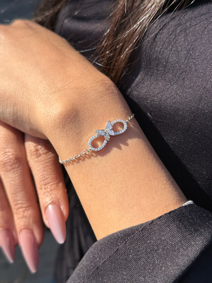 Zirconia Butterfly Bracelet -in Sterling Silver -925