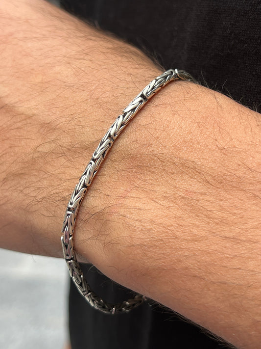 Rounded king Bracelet for Men's Sterling Silver 925s