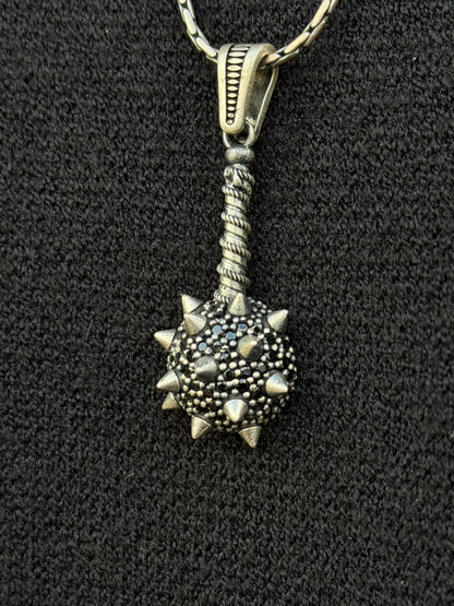 Warrior Mace Pendant – S925 Silver-4cm