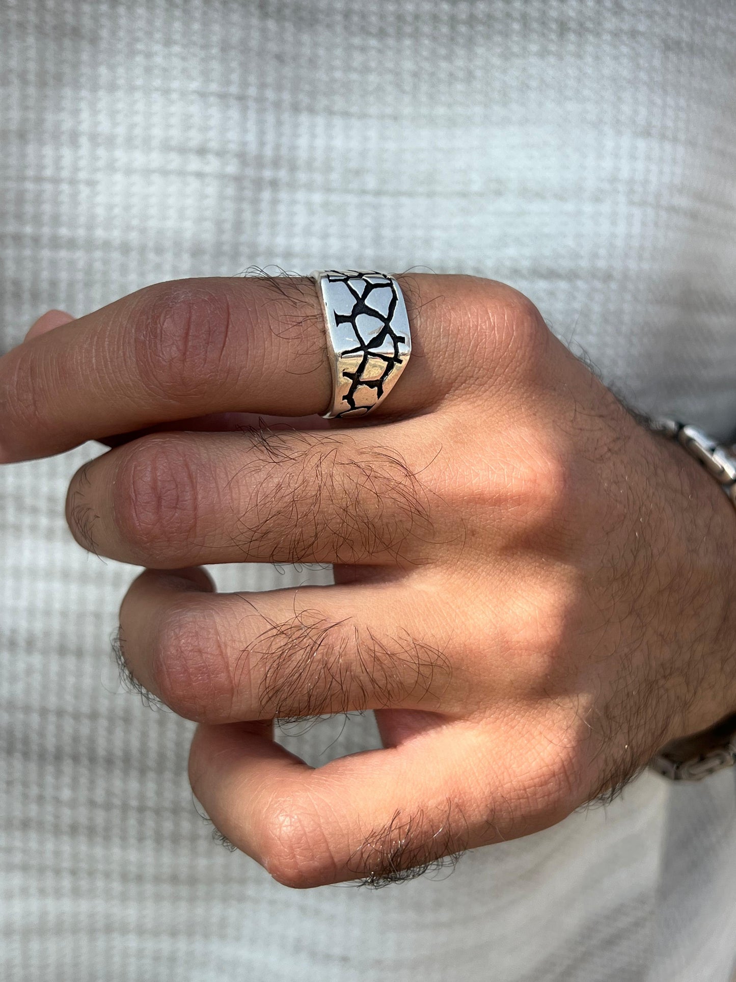 Rock Ring -for Men's Sterling Silver 925s