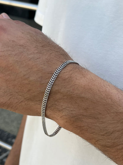 DRAGON BONE-S925 Sterling Silver Bracelet for men