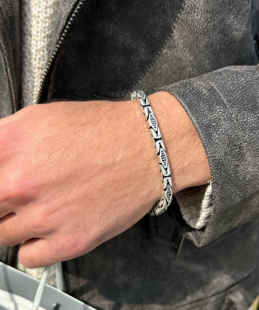 Massive zirconia King Bracelet for Men Sterling Silver 925s,