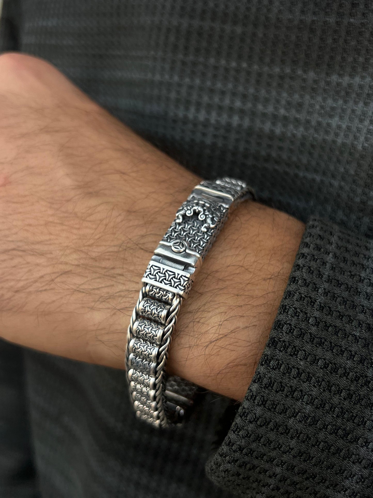 Dragon Spirit Bracelet Sterling Silver 925s-(21cm-12mm)