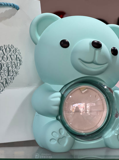 Blue Cute Teddy Bear Valentine’s Box -Natural Rose🧸