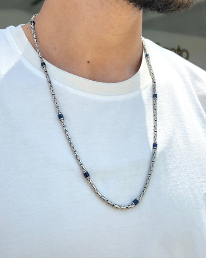 blue accent Necklace For Men Sterling Silver - 925
