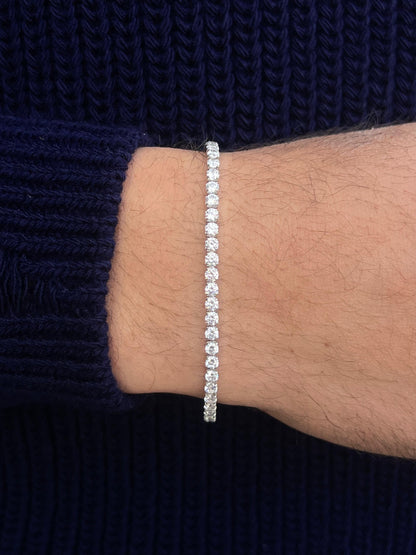 3mm Clear Thick Tennis for Men's Sterling Silver 925s