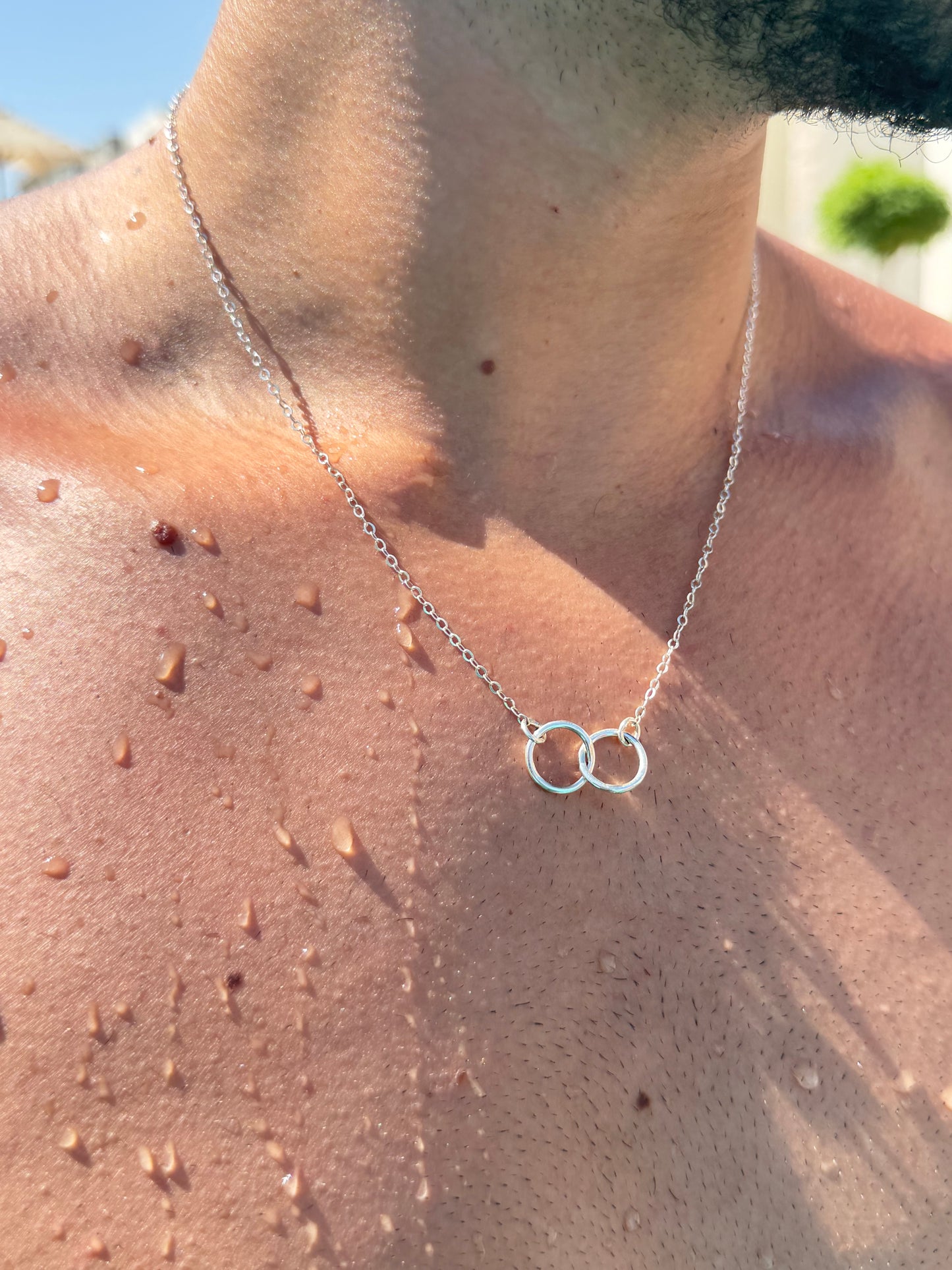 interlocking circles Necklace in Sterling Silver 925s