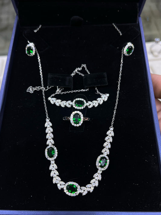Emerald Green Italian925s Sterling Silver Set💚🌟