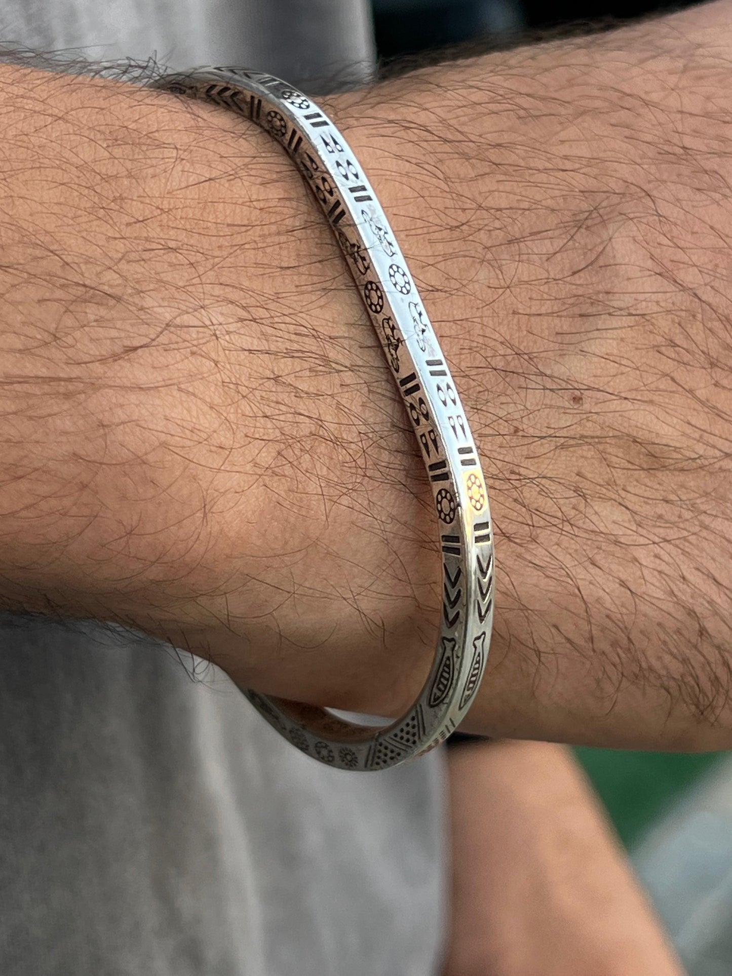 Handmade Nomad Bangle for Men's Sterling Silver 925s