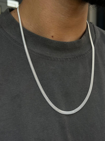 Double Grommet Necklace For Men Sterling Silver925-(58cm-5mm)