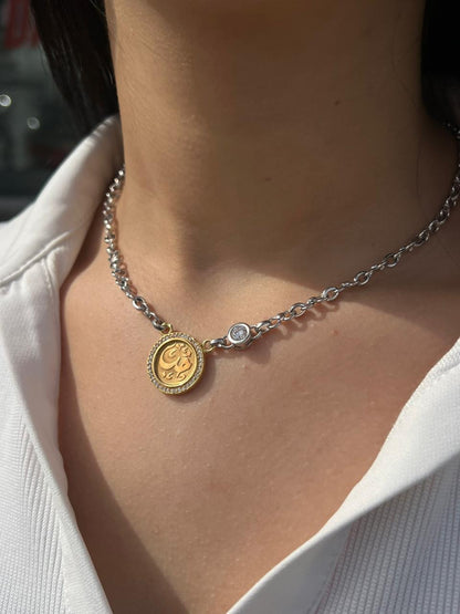 X “حب” Necklace — Sterling Silver with Gold Plating