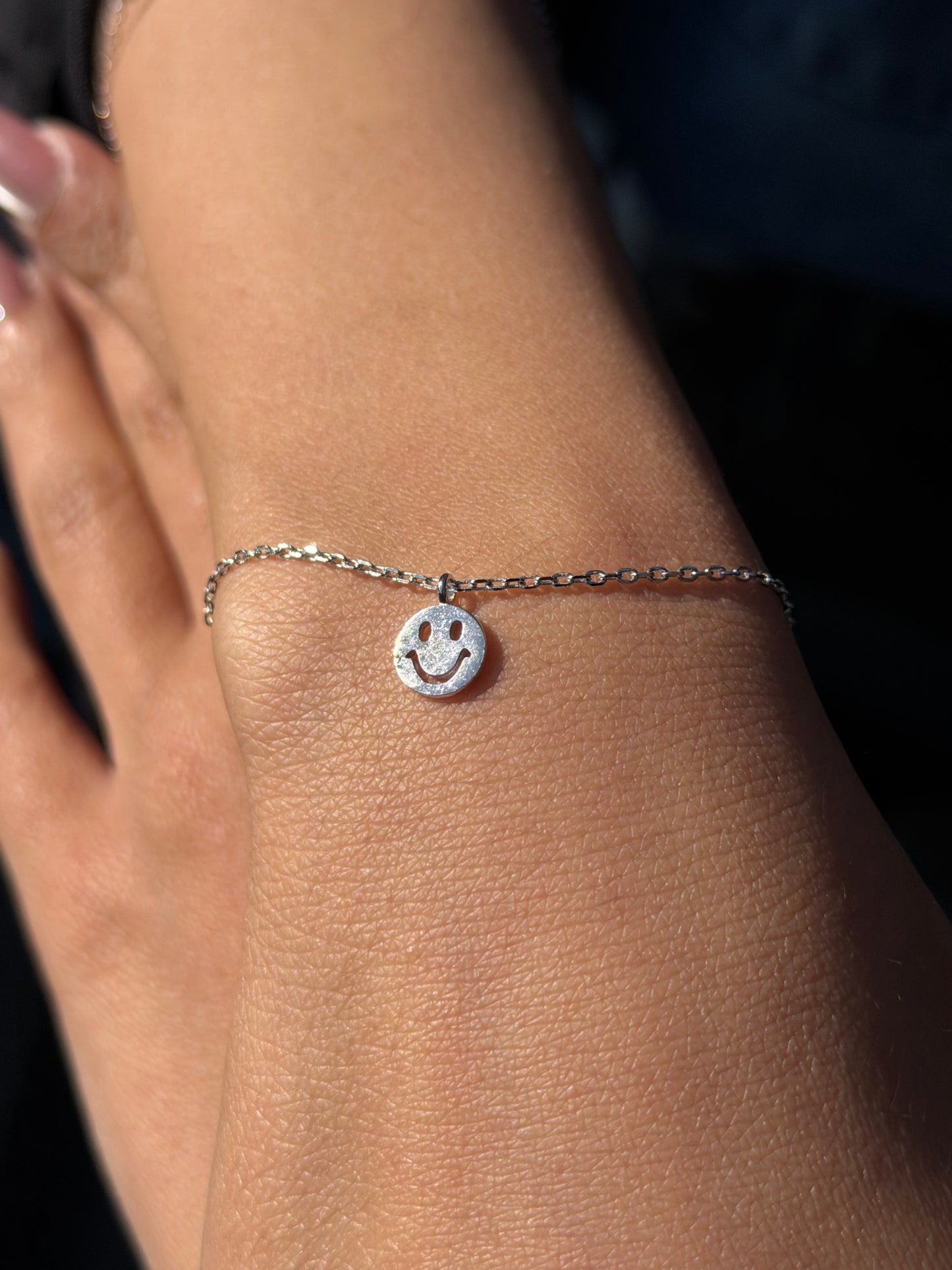 Smile- Red Heart Charms Bracelet -in Sterling Silver -925