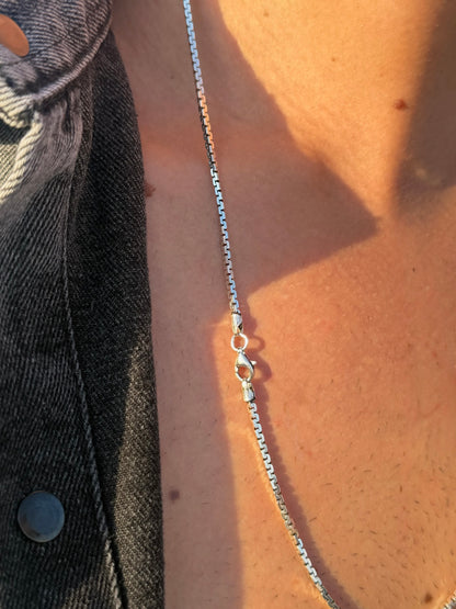 Meander link Necklaces for Men's Sterling Silver 925s-2mm-