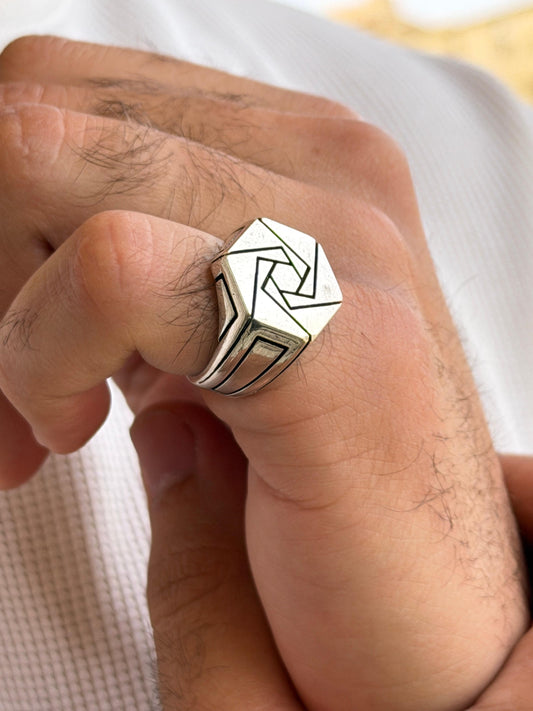 Vertex Ring for Men's Sterling Silver 925s