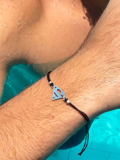 SuperMan Adjustable Macramé Bracelet